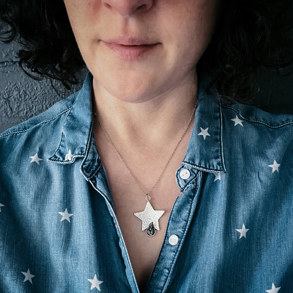 CLEARANCE Star Shaped Pendant Necklace with Authentic Meteorite by Yugen Handmade