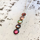 Nebula Rainbow Vertical Pendant Necklace by Yugen Handmade