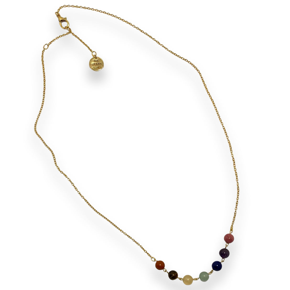 Chakra Balance Necklace with Natural Gemstones and Charm by The Urban Charm