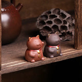 Yixing Clay Lucky Cat Tea Pet by Tea and Whisk