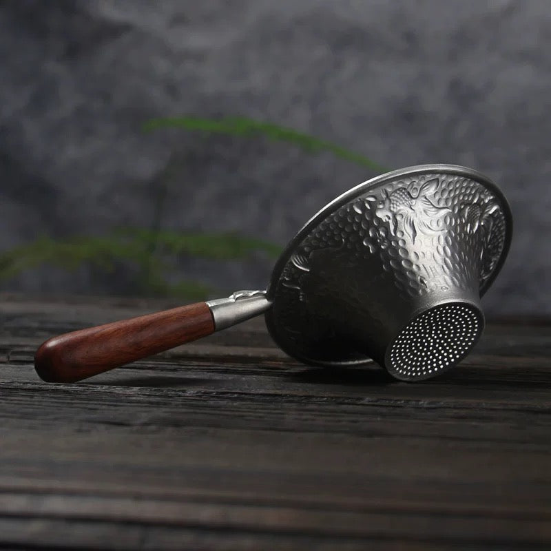 Silver Tin Tea Strainer by Tea and Whisk