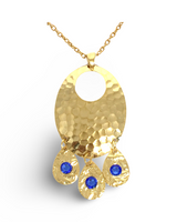 Hammered Sapphire Chandelier Necklace by The Urban Charm