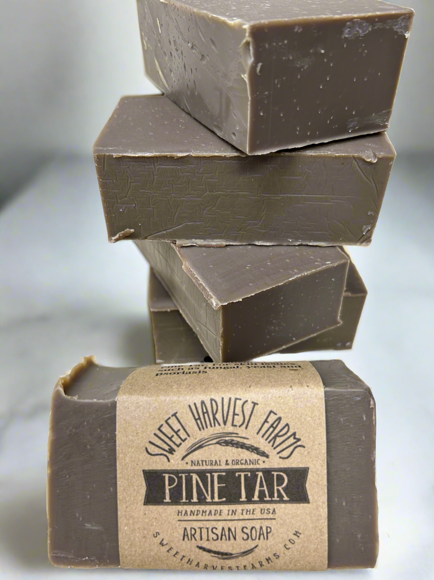 The Original Pine Tar Organic Handmade Soap - Creosote FREE - Psoriasis, Yeast and Fungal Skin issues by Sweet Harvest Farms