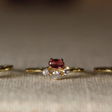 14k Oval Ruby with Diamond Gold Ring by VicStoneNYC Fine Jewelry