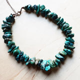 Chunky Natural Turquoise Collar Length Necklace (245b) by The Jewelry Junkie