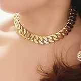 C160G B.Tiff 16mm Gold Plated Flat Cuban Link Necklace by B.Tiff New York