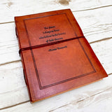 The Future Belongs Eleanor Roosevelt Quote Leather Journal - 8x6 Size by Soothi