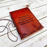 Not All Storms Come To Disrupt Quote Leather Journal - 8x6 Size by Soothi