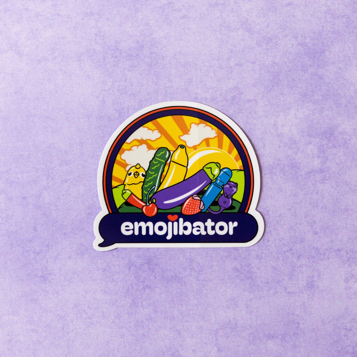 Emojibator Sunset Vibes Sticker by Emojibator