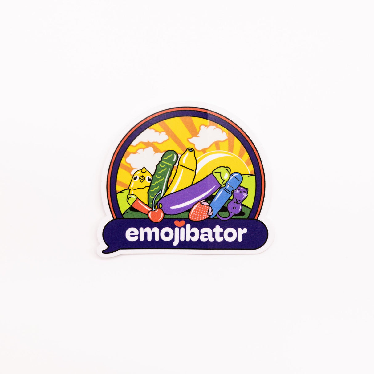 Emojibator Sunset Vibes Sticker by Emojibator