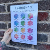 Personalised A4 Any Name Rainbow Watercolour Flower 12 Week Countdown Weight Loss Chart Tracker Print - Laminated With Drywipe Pen by WinsterCreations™ Official Store