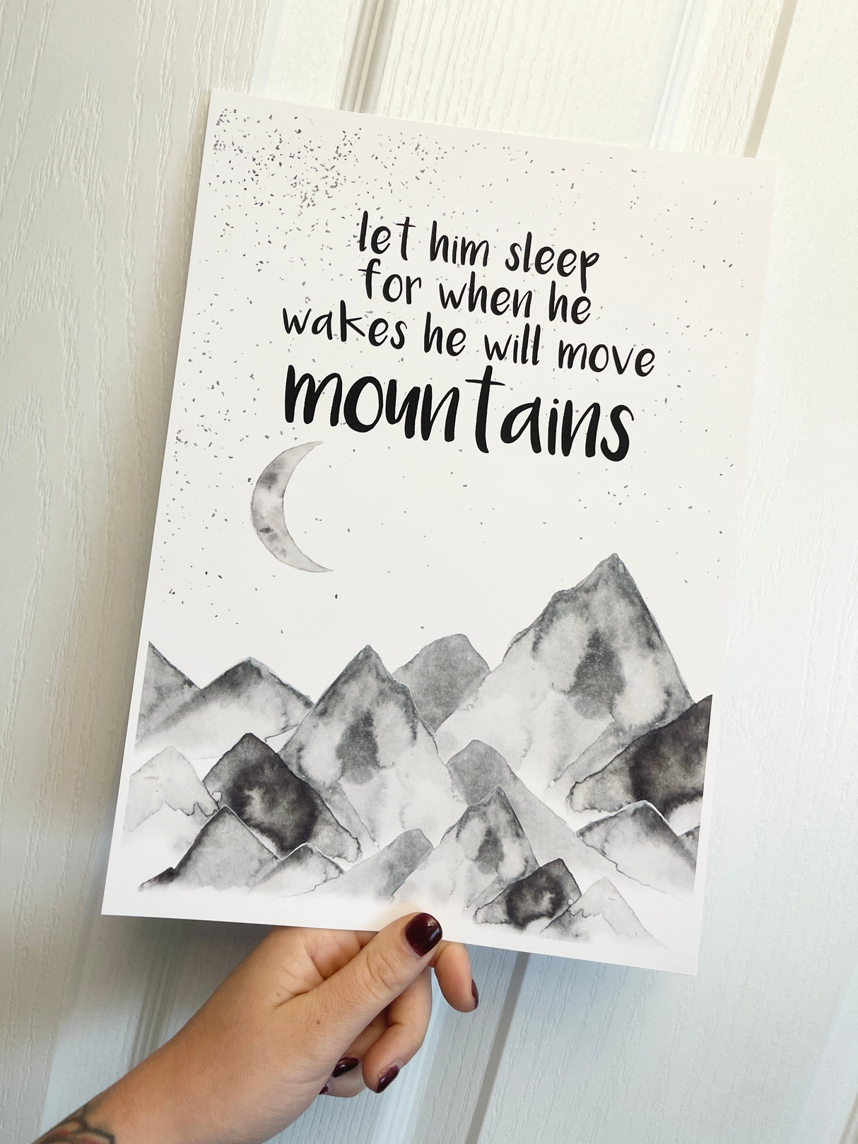 Let Him Sleep For When He Wakes He Will Move Mountains Children's Room Wall Decor Print by WinsterCreations™ Official Store