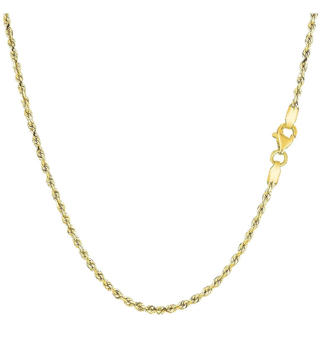 Italian 14K Yellow Gold 1.5MM Diamond Cut Rope Chain 16-24 Inch by Donatello Gian