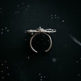 Large Moon Phase Statement Cocktail Ring by Yugen Handmade