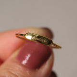 14k Customized Engraving Gold Ring by VicStoneNYC Fine Jewelry