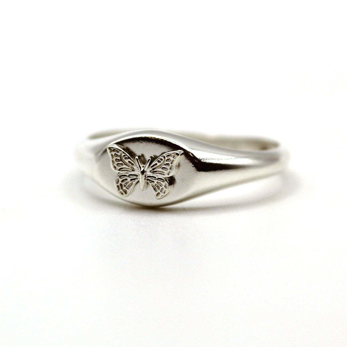 Sterling Silver Butterfly Signet Ring by VicStoneNYC Fine Jewelry