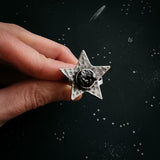 CLEARANCE Star Shaped Ring with Authentic Meteorite by Yugen Handmade