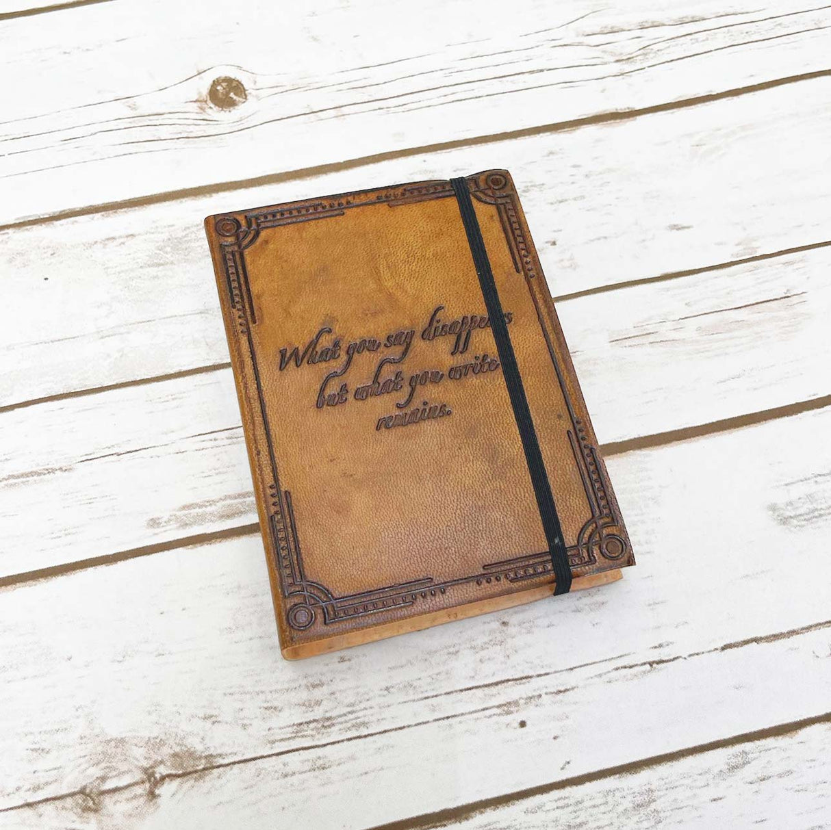 What You Write Remains Quote Leather Journal - 7x5 by Soothi