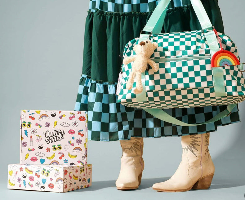 Checkered Overnight Carry On Duffle Gym Bag by Quirky Crate