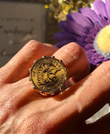 Vintage Ring Indian Head Penny Ring Antique 18k Gold Edwardian Style Handcrafted Coin Jewelry #R137 by PVD Vintage Jewelry