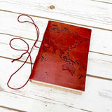 World Map 7x5 Handmade Leather Journal by Soothi