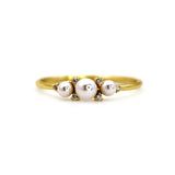 14k Gold Pearl Diamond Ring by VicStoneNYC Fine Jewelry