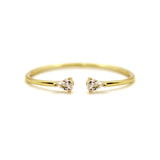 Natural Pear Cut Diamond Open Cuff Yellow Gold Ring by VicStoneNYC Fine Jewelry