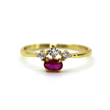 14k Oval Ruby with Diamond Gold Ring by VicStoneNYC Fine Jewelry