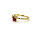 14k Oval Ruby with Diamond Gold Ring by VicStoneNYC Fine Jewelry