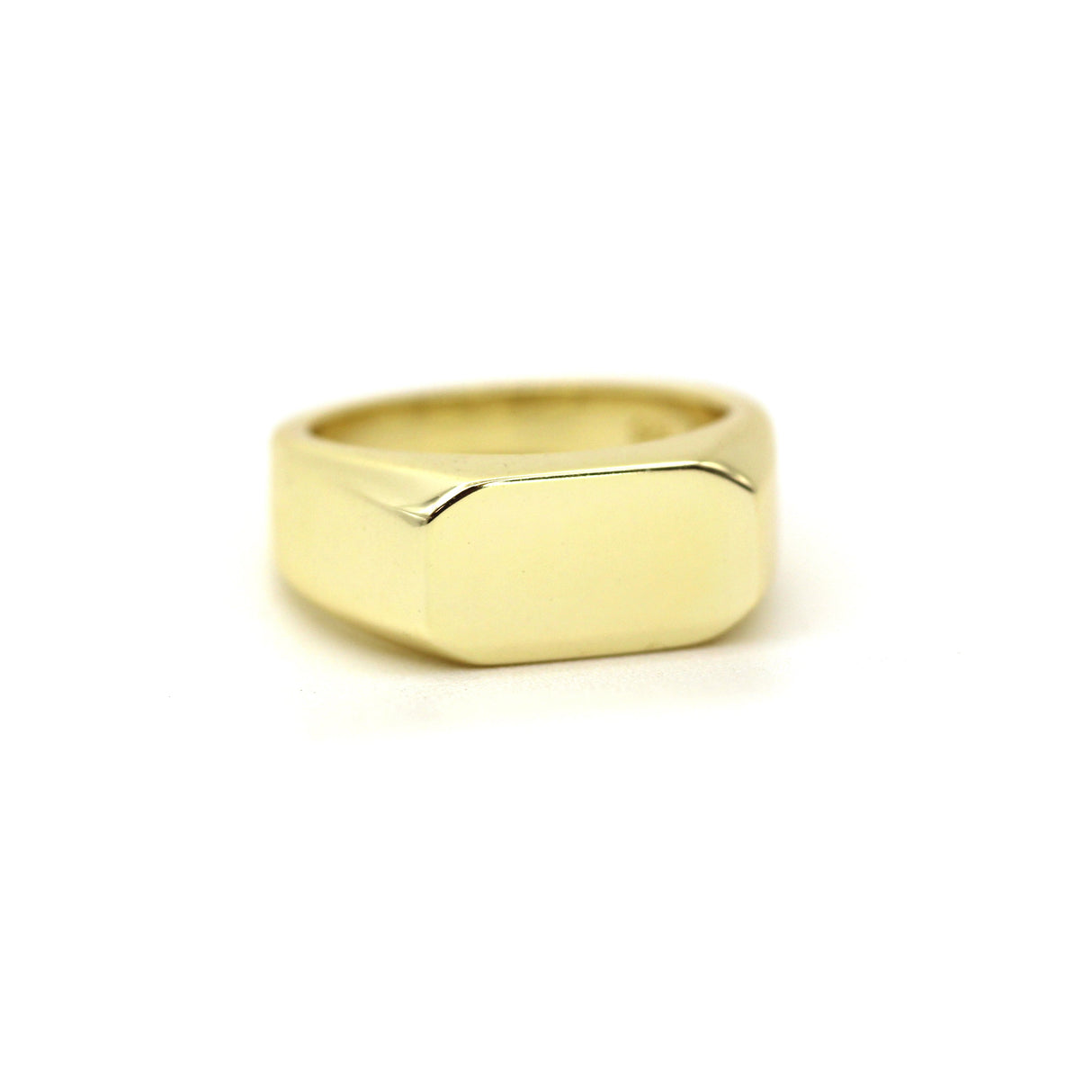 14k Yellow Gold Bold Signet Ring by VicStoneNYC Fine Jewelry