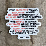 Jesus - Women | Sticker by The Happy Givers