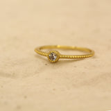 14k Natural Diamond Antique 14K Yellow Solid Gold Ring by VicStoneNYC Fine Jewelry