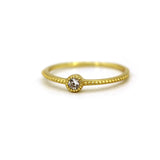 14k Natural Diamond Antique 14K Yellow Solid Gold Ring by VicStoneNYC Fine Jewelry