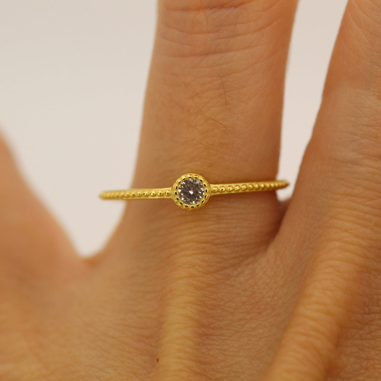 14k Natural Diamond Antique 14K Yellow Solid Gold Ring by VicStoneNYC Fine Jewelry