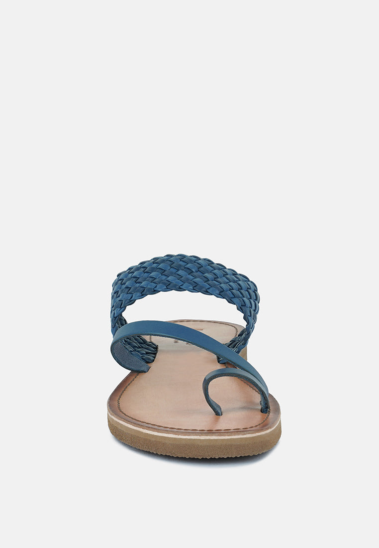 isidora braided leather flat sandal by London Rag