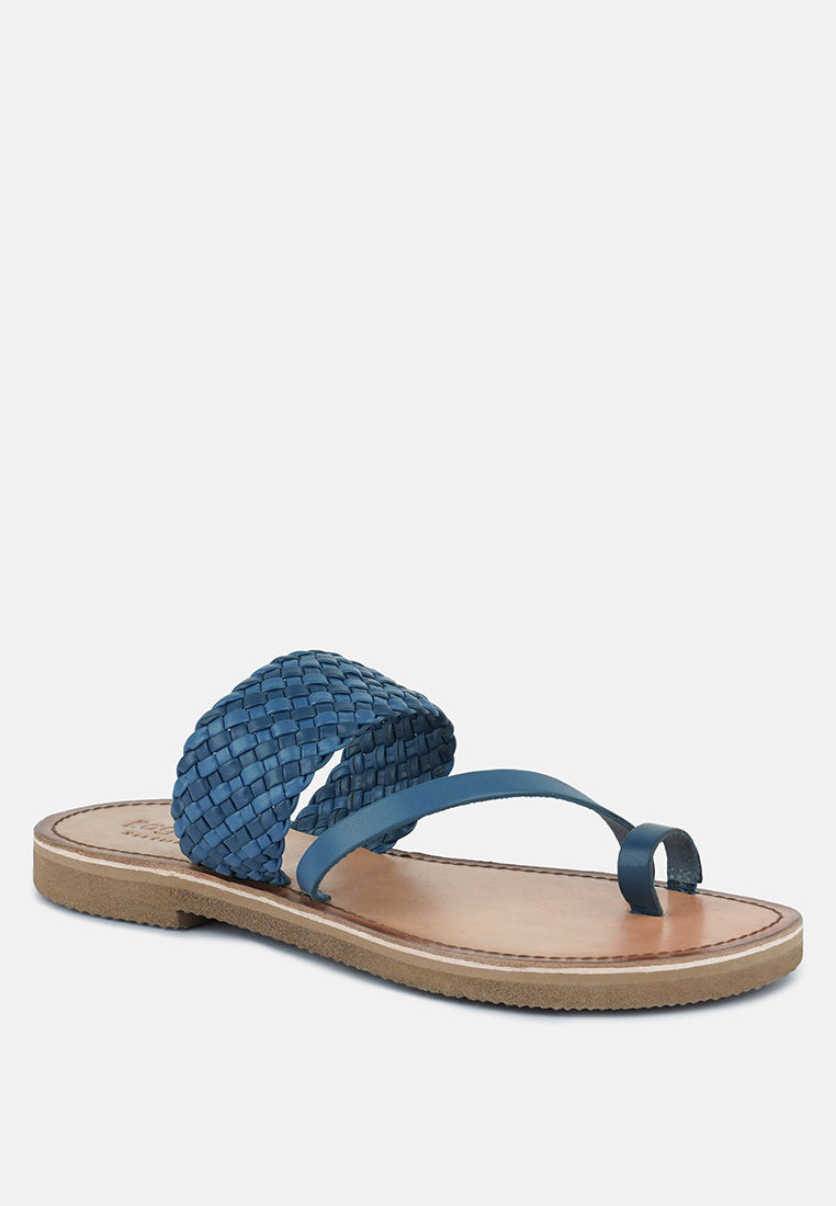 isidora braided leather flat sandal by London Rag