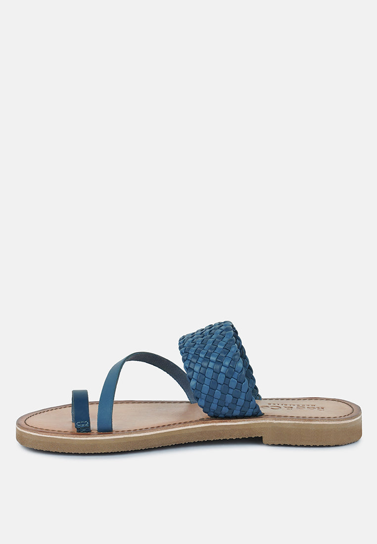 isidora braided leather flat sandal by London Rag