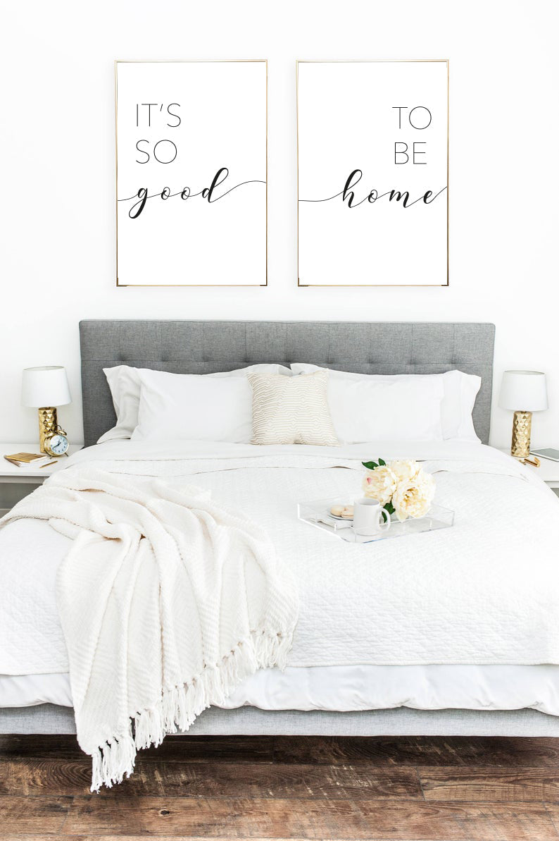 It's So Good To Be Home Bedroom Living Room Hallway Set Of 2 Prints by WinsterCreations™ Official Store