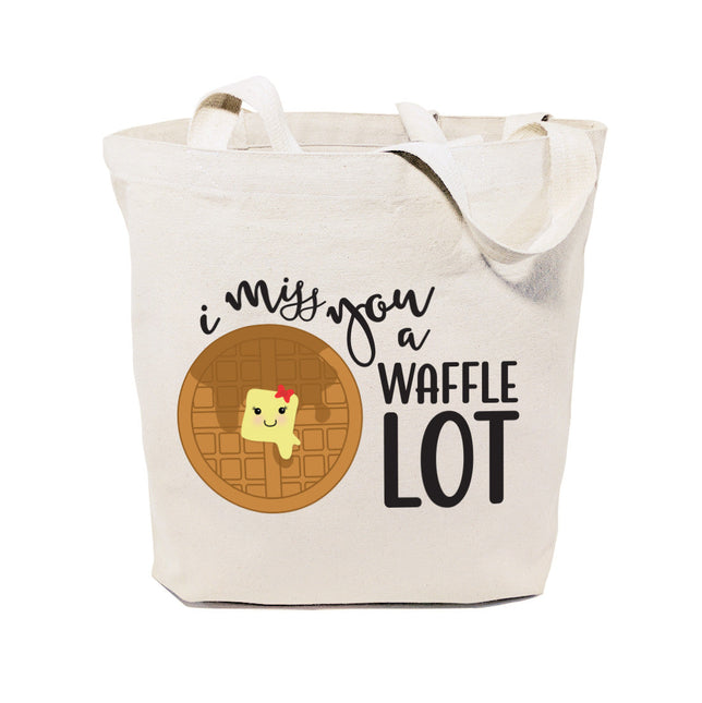 I Miss You A Waffle Lot Cotton Canvas Tote Bag by The Cotton & Canvas Co.