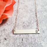 Initial Bar Necklace by Salt and Sparkle