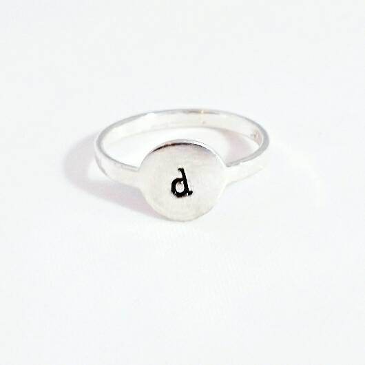 Initial Signet Sterling Silver Ring by Salt and Sparkle