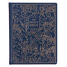 KJV Holy Bible, Large Print Note-Taking Bible, Faux Leather Hardcover - King James Version, Navy W/Gold Floral