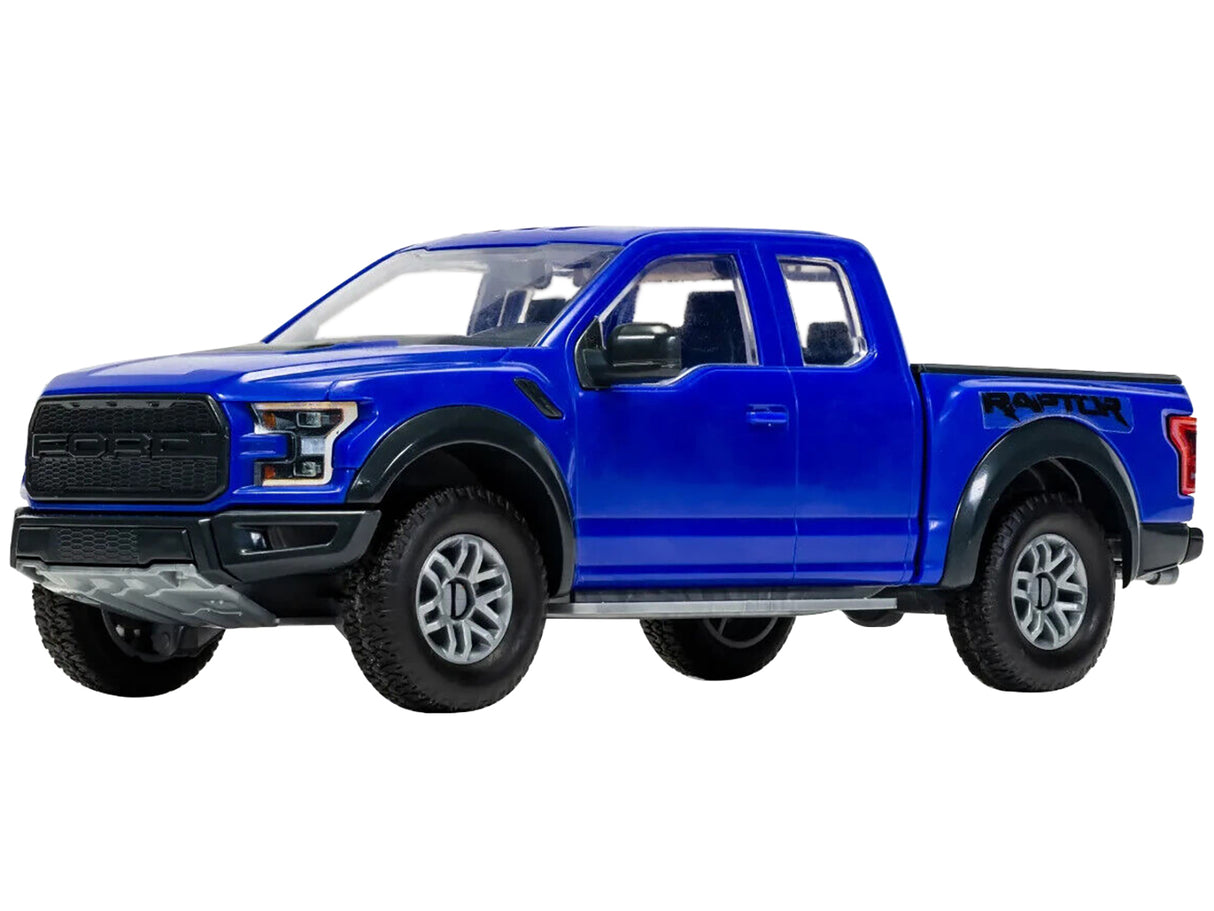 Skill 1 Model Kit Ford F-150 Raptor Blue Snap Together by Airfix Quickbuild