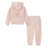 Juicy Couture Girls Baby Pink Velour Sweatsuit Set by PROOZY