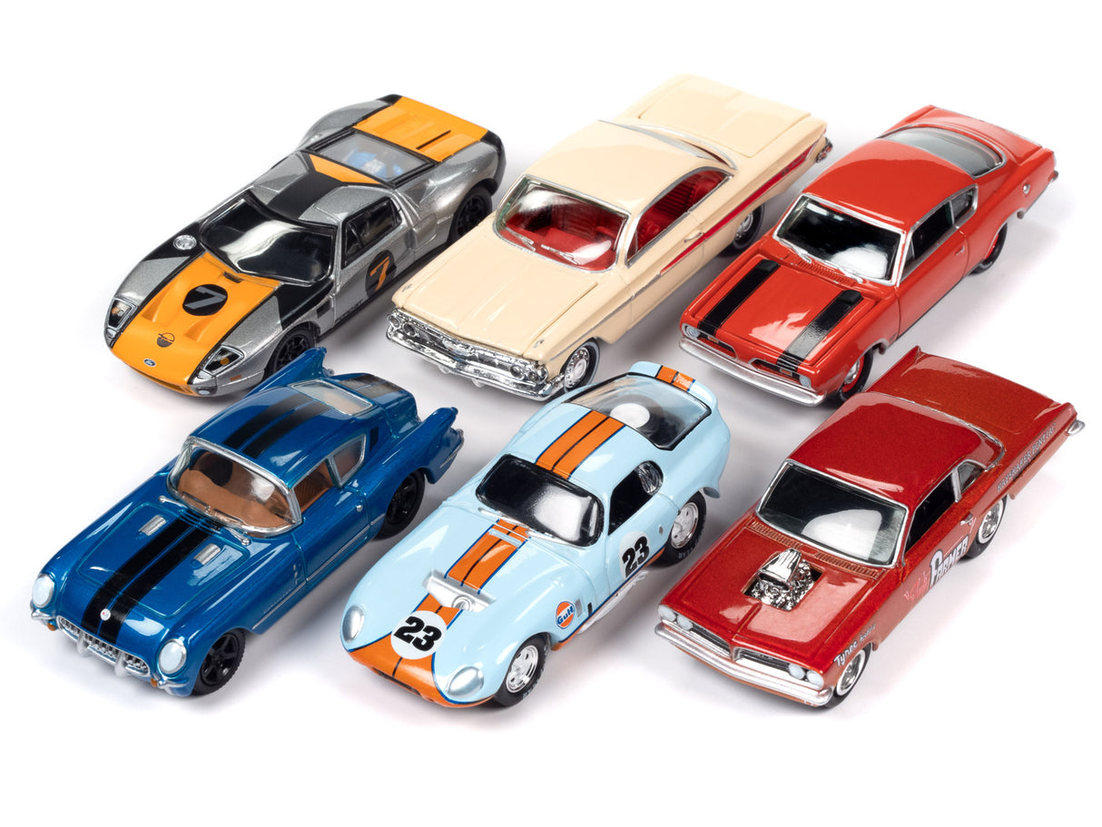 "Classic Gold Collection" 2023 Set A of 6 Cars Release 2 1/64 Diecast Model Cars by Johnny Lightning