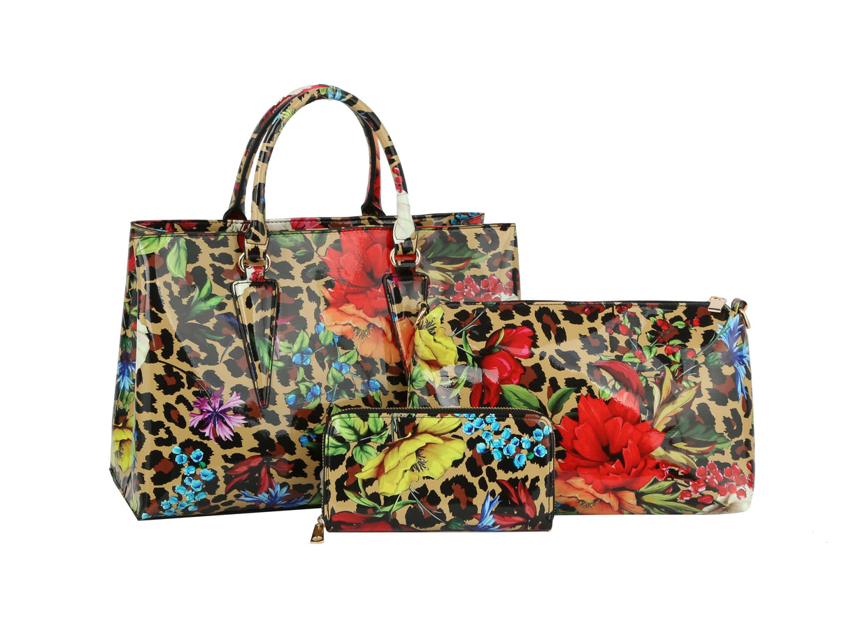 Fashion Leo Flower Satchel Set with wallet by hfstylish