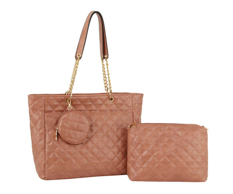 Fashion Quilted Three pieces Set Large Tote by hfstylish