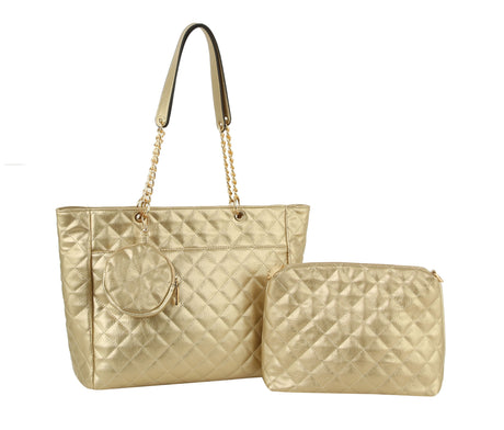 Fashion Quilted Three pieces Set Large Tote by hfstylish