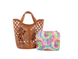 2 in 1 Tote Handbag With colorful small bag by hfstylish