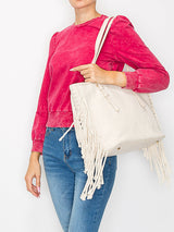 Corve texture fringe tote by hfstylish